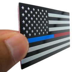 ALUMINUM Thin Blue Red Line Decal Sticker Law Enforcement, Police, Firefighter