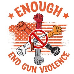 4” End Gun Violence Sticker No Guns Fists Orange Enough For Laptop Window Bumper