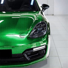 PET Squadron Carbon Fiber Gloss Emerald Green Car Vehicle Vinyl Wrap Decal Sheet