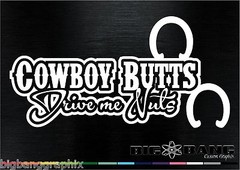 COWBOY BUTTS Vinyl decal sticker SUV Truck Car Cowgirl Window