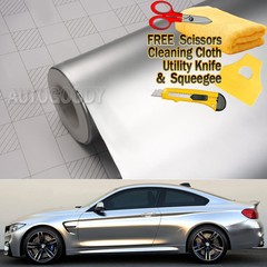 36″ x 60″ Satin Matte Chrome Metallic Silver Vinyl Film Wrap Sticker Bubble Free