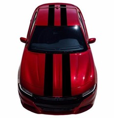 Fits CHARGER Center Racing Stripe 9″ Double Gun Metal2 Carbon Fiber Vinyl Decal