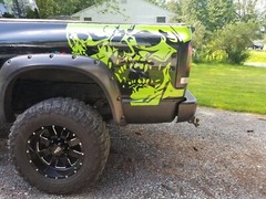 Compatible With Dodge Ram Truck Bed Vehicle Graphic Decal Side Skulls . Set