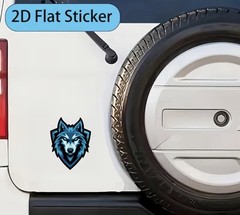 LED BLUE WOLF HEAD DOG 6” LARGE Waterproof UV Resistant Vinyl Sticker Decal 1PC
