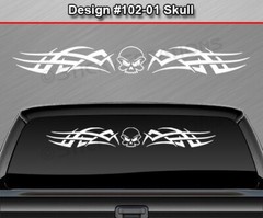 102-01 SKULL Windshield Decal Window Sticker Vinyl Graphic Tribal Skull Design