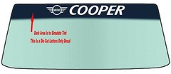FITS MINI COOPER WINDSHIELD BANNER DIE CUT VINYL DECAL – WITH APPLICATION TOOL