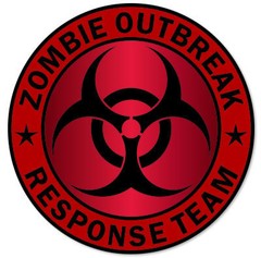 Zombie Outbreak Response Team Red Bloody Vinyl Car Sticker Decal 4″ x 4″