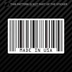 Made In USA Barcode Sticker Self Adhesive Vinyl jdm haters upc america
