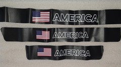 Automobile Scratch & Scuff Decor Cover Decals Set of 5 America + Flag on Black