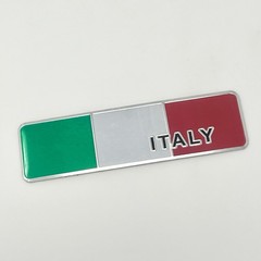 Italy Flag Car Emblem Badge Decal Italian ITA IT Sticker 4″x 1″ Aluminum NEW