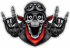 Motocross Skull Helmet Bike Biker Racing Car Bumper Vinyl Sticker Decal 5″X3.5″