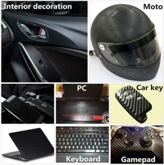Black Car Interior Wrap Sticker 6D Carbon Fiber Vinyl Film Car Auto Decal + Tool