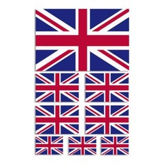 Assorted United Kingdom British Sticker Flag Set Union Jack Decal 8 pcs