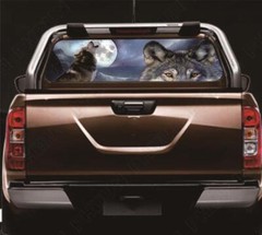 Car Rear Window Wolf & Moon Graphics Decal Sticker for Truck Pickup SUV 147x46CM