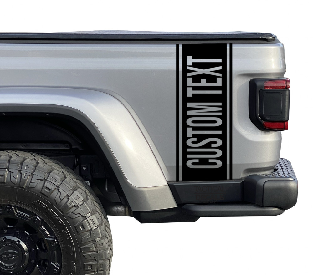 Custom Text Bedside decal sticker truck – Universal Fit – Pick a size – UBD20