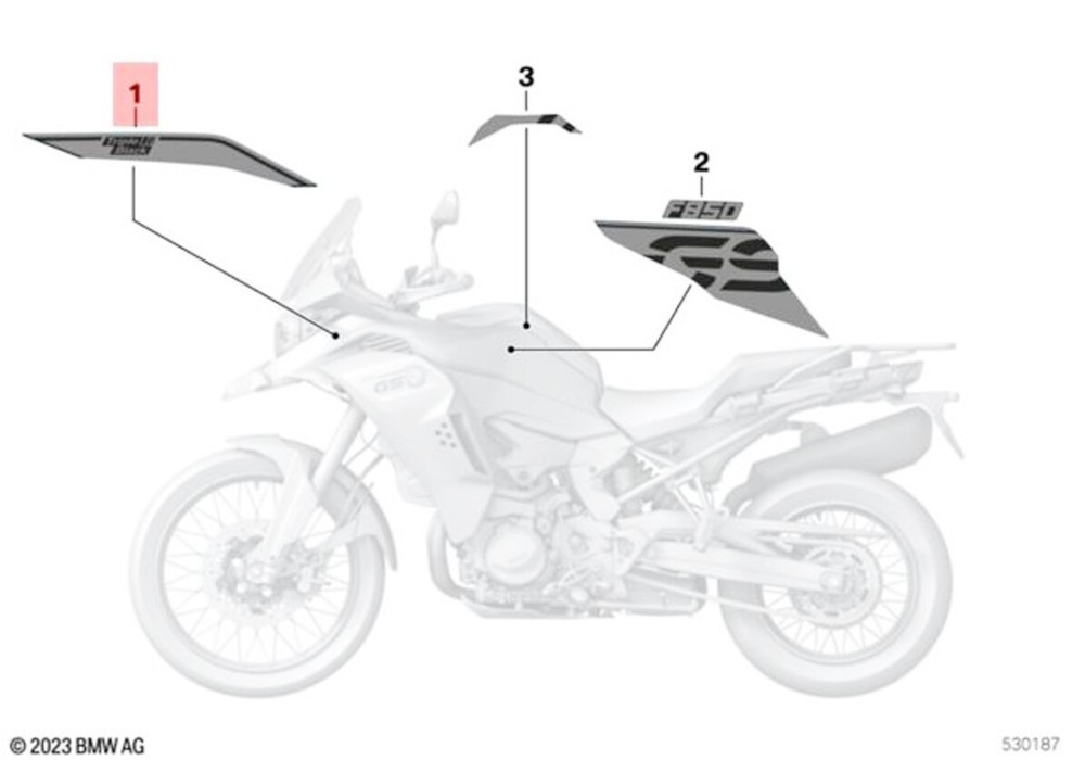 Genuine BMW K82 F 850 GS Adv. 0K00 0K03 0K04 Inscription Right 51147925502