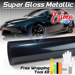 ESSMO PET Super Gloss Metallic Turquoise Green Auto Vinyl Wrap Decal Like Paint