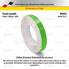 LIME GREEN 3/8″ PIN STRIPE Car Model Motorcycle Decal TAPE Vinyl Sticker 9mm