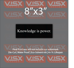 Knowledge is Power Bumper Sticker Meme Funny tailgate Smart Books Brain Genius