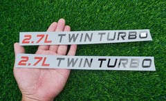 Set of 2 Vinyl 2.7L Twin Turbo Decal Left Right Sides Truck Hood Stickers Black