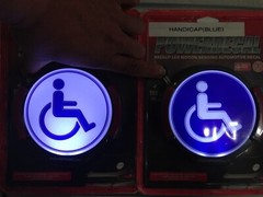 Handicap(Blue)Light Up Decal Powerdecal Backlit LED Motion Sensing Auto Decal