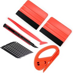 Professional Vehicle Vinyl Wrap Tool Kit with Squeegees & Utility Knife – Red