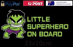 Car Sticker Little Superhero On Board Decal Baby On Board HULK Marvel Kids