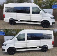 Fits VW Crafter Graphics Side Stripes Decals Mountains LWB or SWB Camper