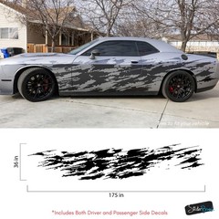 Car graphic decal sticker for Challenger, Charger. Splash Scratch Decal. #7102