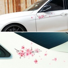 Pink Cherry-Blossom Vinyl Car Sticker Auto Flower Decal Windshield Windo Bumper