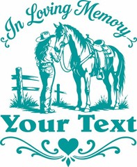 In Loving Memory of Cowgirl Horse Farm Girl Car Truck Window Vinyl Decal Sticker