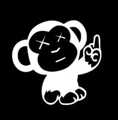 Monkey Middle Finger JDM Vinyl Decal Funny Car Truck Sticker | Chopsticks