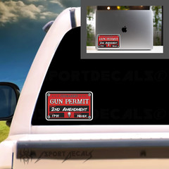 Permanent Gun Permit 2nd Amendment 1791 Riveted Car Vinyl Decal Sticker 209