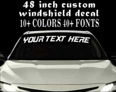 48″ CUSTOM VINYL WINDSHIELD BANNER Lettering Decal Name Sticker Window Tattoo