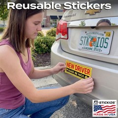 Stickios Funny New Driver Stickers for Cars & Windows (Non-Magnetic)