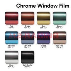 Rose Gold Chrome Window Tint One Way Mirror Film UV Heat Reflective Home Office