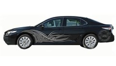 Distorted Flame Stripe Car Sticker For Toyota Camry Corolla Graphics Side Decals