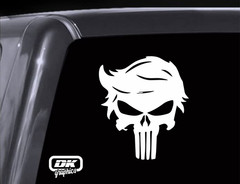 Trump Punisher Skull Vinyl Decal | Car Window Sticker | Laptop decal