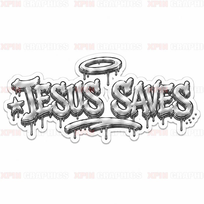 Jesus Saves Graffiti Vinyl Decal Sticker Religious God Lord B
