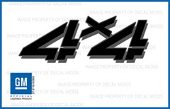 set of 2: 2006 Chevy Silverado 4×4 decals – Blackout Black GM HD stickers FG7A1