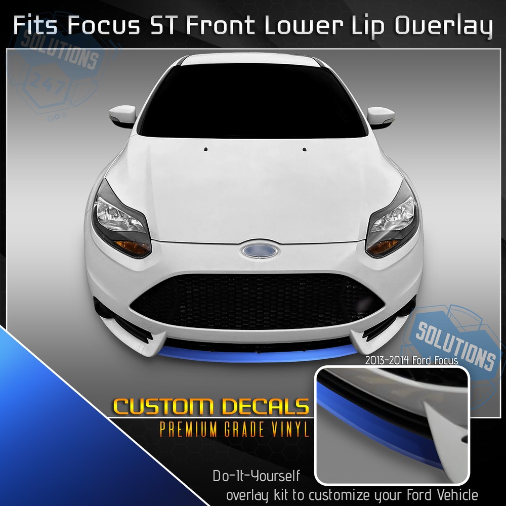 For 2013-2014 Ford Focus ST Front Lower Lip Trim Decal Wrap – Satin Matte Chrome