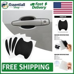 Self-Adhesive Carbon Fiber Door Handle Cup Stickers – 4pcs for Most Cars