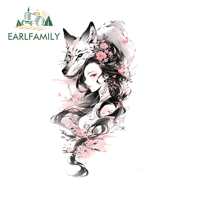 EARLFAMILY 5.1″ Fox Car Stickers Creative Waterproof Caravan Auto VAN JDM Decals