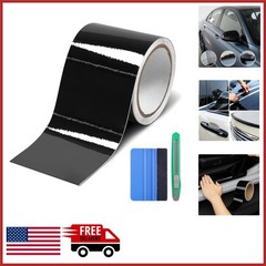 High Gloss Black Vinyl Wrap 4″ x 30ft for DIY Car Exterior and Interior Use