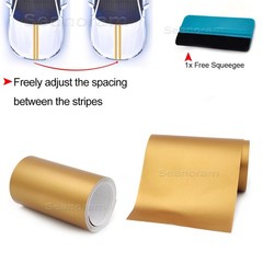 2x 3.54″ x 59″ Matte Gold Car Hood DIY Vinyl Tape Racing Stripes Sticker Decals