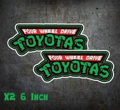 6 Inch X2 TMNT Ninja Mutant Turtle Style Decal Fits Toyota Tacoma 4Runner Tundra