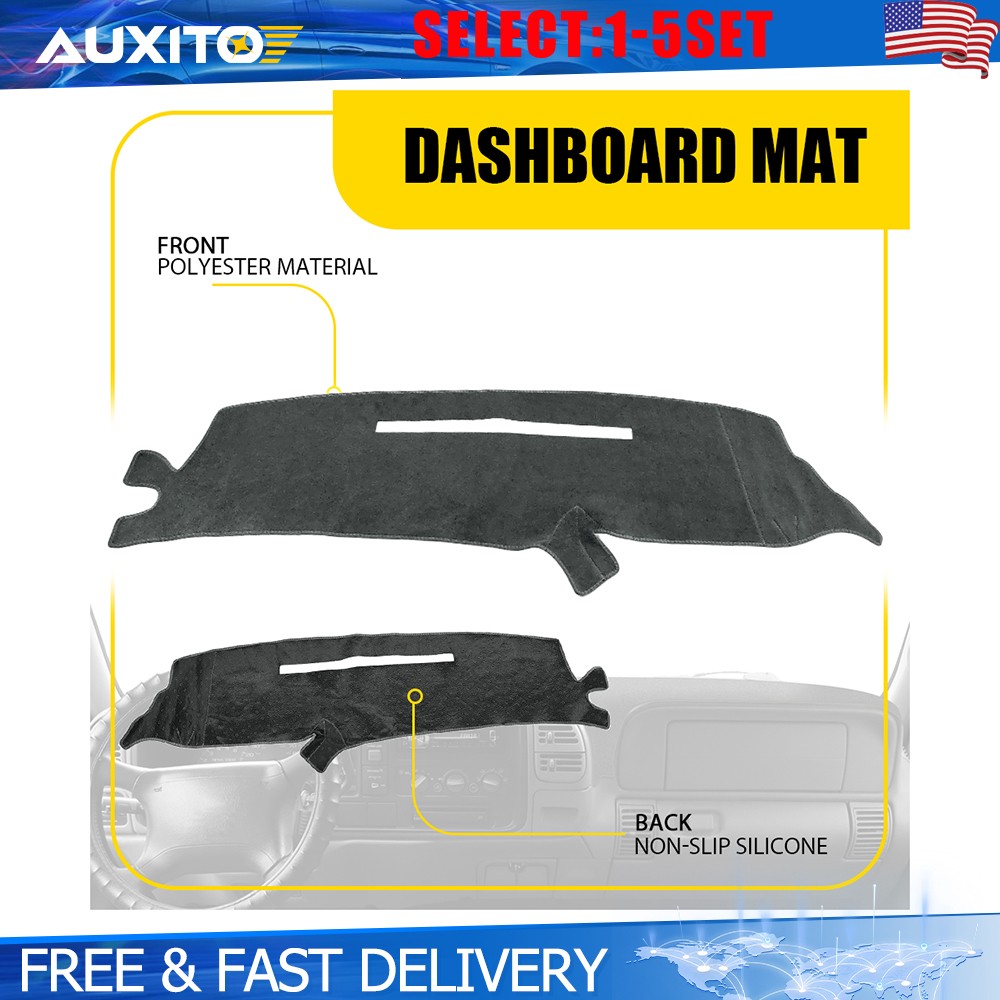 Dashboard Mat Cover For 1997-98 Chevy Silverado Pickup Truck Dash Pad Gray 1-5X