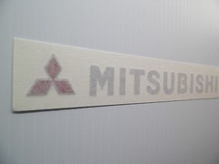 New 93-99 Mitsubishi Rear Logo Flat Badge Decal Eclipse Mirage FTO GS-T GSX GS