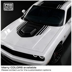 Dodge Challenger 2015-2023 Shaker Top Center Stripes Decals (Choose Color)
