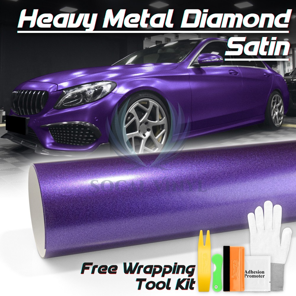 Heavy Metal Diamond Satin Ghost Purple Car Vinyl Wrap Decal Sticker Sheet Film